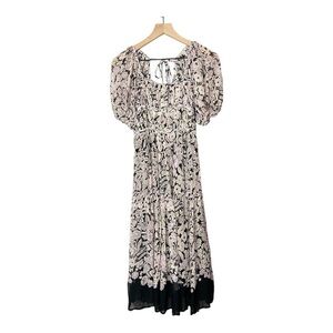 Anthropologie Squareneck Smocked Midi Dress